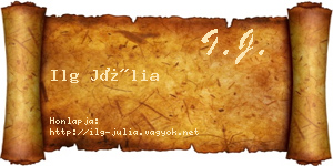 Ilg Júlia névjegykártya